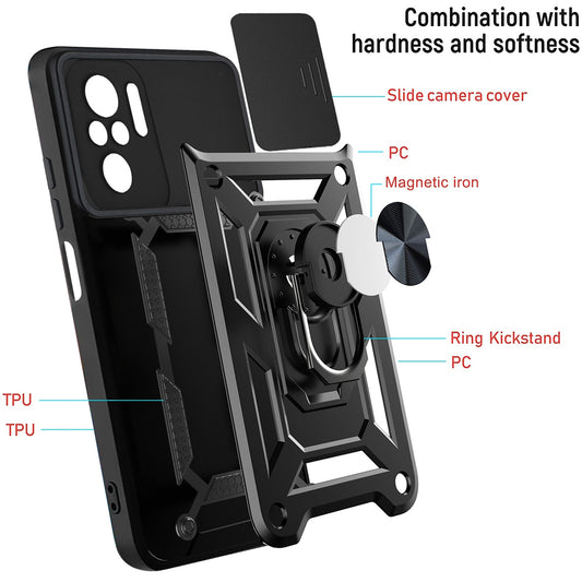 Capa para Xiaomi Poco M5s / Redmi Note 10S / Note 10, Techsuit, CamShield, Preta
