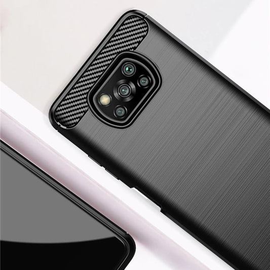 Capa para Xiaomi Poco X3 Pro / X3 NFC / X3, Techsuit, Carbono, Preta
