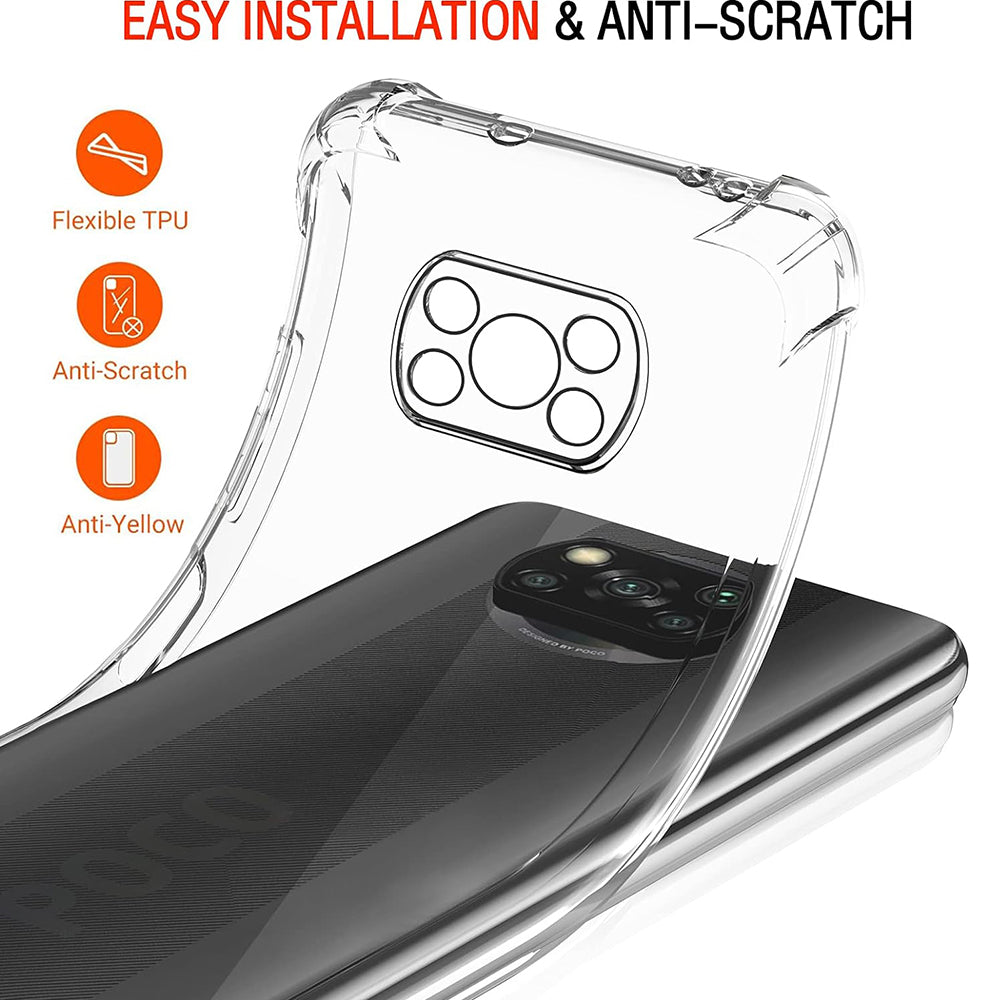 Capa para Xiaomi Poco X3 Pro / X3 NFC / X3, Techsuit, Transparente à Prova de Choques, Transparente