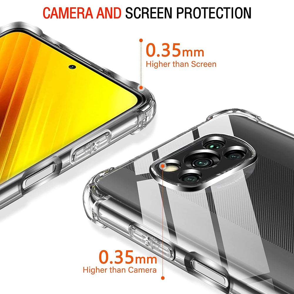 Capa para Xiaomi Poco X3 Pro / X3 NFC / X3, Techsuit, Transparente à Prova de Choques, Transparente