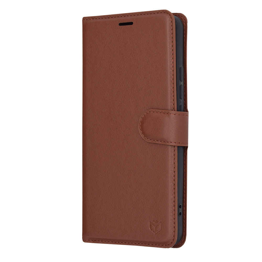 Capa para Xiaomi Poco X6 Pro, Techsuit, Leather Folio, Castanha