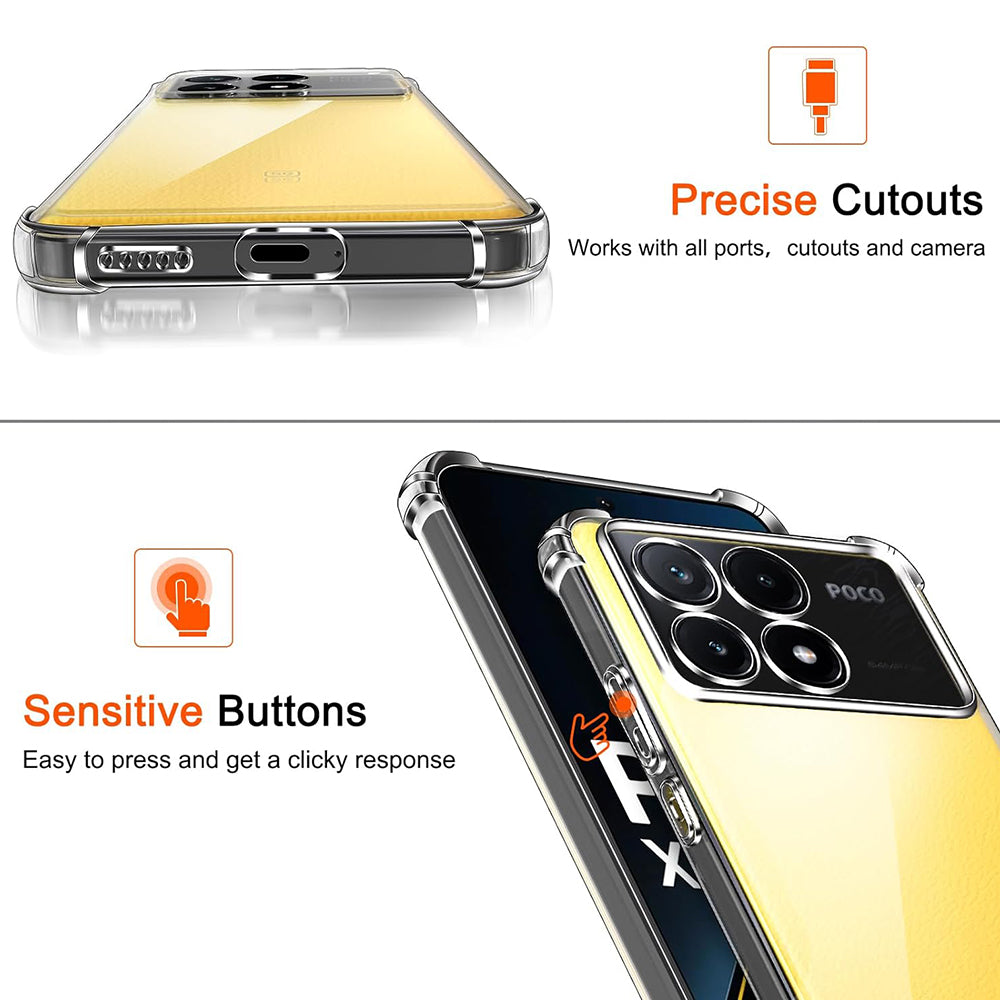 Capa para Xiaomi Poco X6 Pro, Techsuit, Shockproof Clear, Transparente