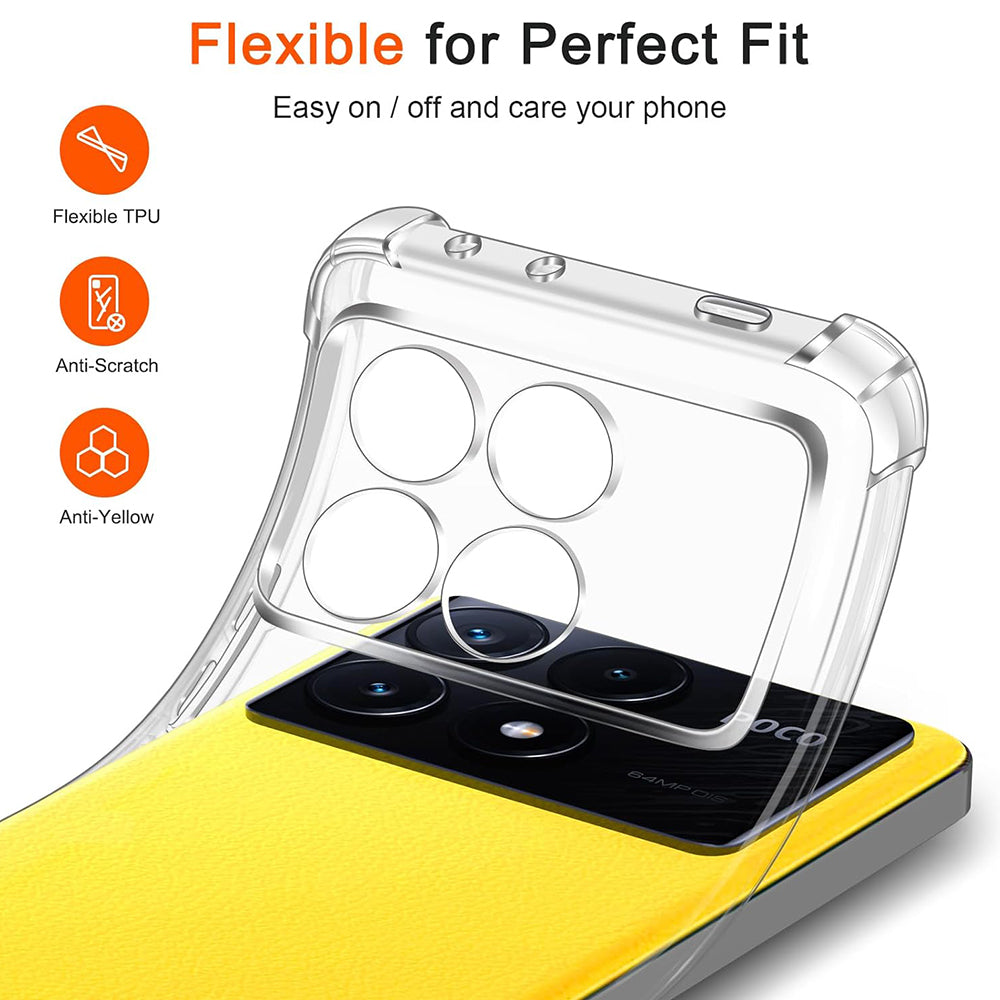 Capa para Xiaomi Poco X6 Pro, Techsuit, Shockproof Clear, Transparente