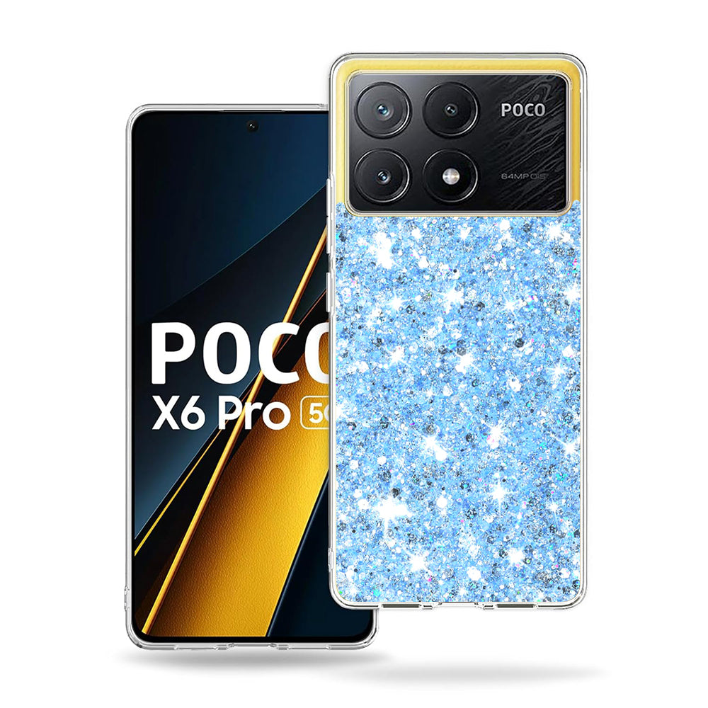 Capa para Xiaomi Poco X6 Pro, Techsuit, Glitter Brilhante, Azul