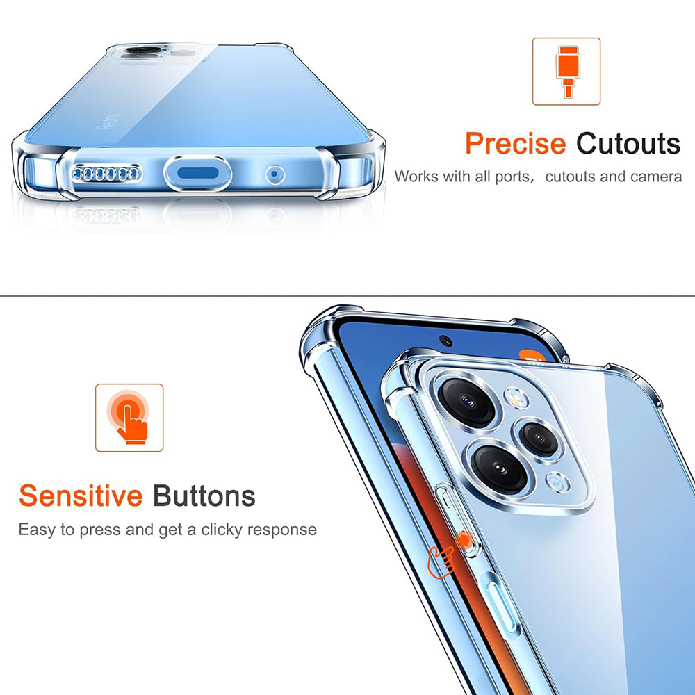 Capa para Xiaomi Redmi 12 5G / 12, Techsuit, Transparente à Prova de Choques