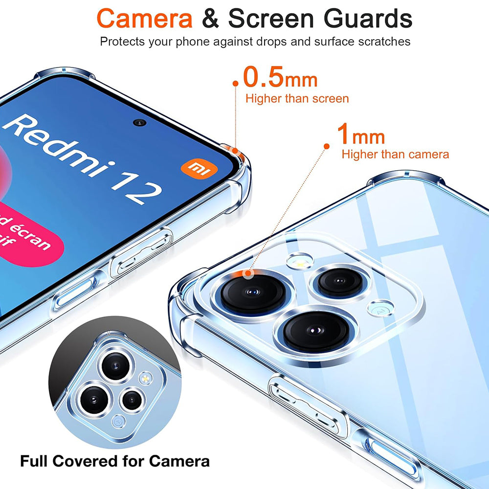 Capa para Xiaomi Redmi 12 5G / 12, Techsuit, Transparente à Prova de Choques