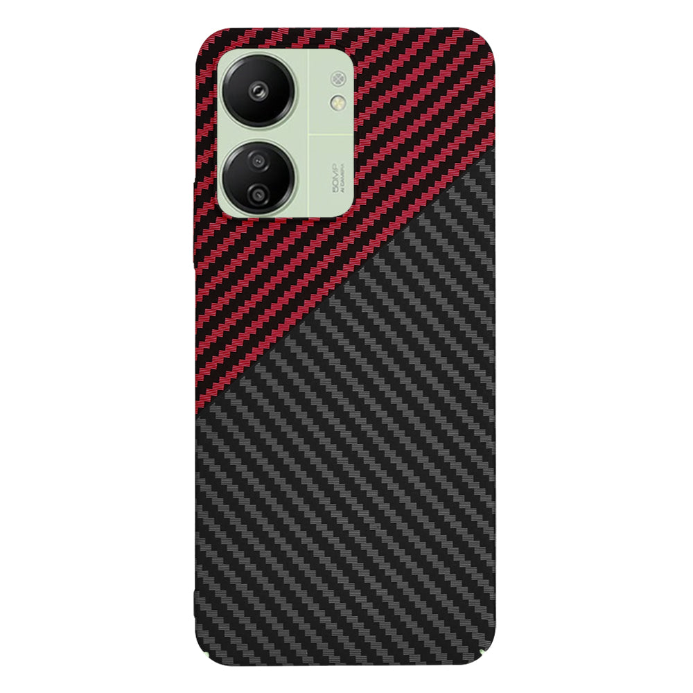 Capa para Xiaomi Redmi 13C 5G / 13C / Poco C65, Techsuit, Carbonite FiberShell, Preto Vermelho