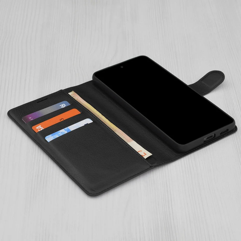 Capa para Xiaomi Redmi Note 14 Pro+ 5G / Note 14 Pro 5G / Poco X7, Techsuit, Leather Folio, Preta