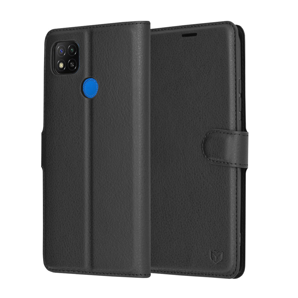 Capa para Xiaomi Redmi 9C NFC / 9C, Techsuit, Leather Folio, Preta