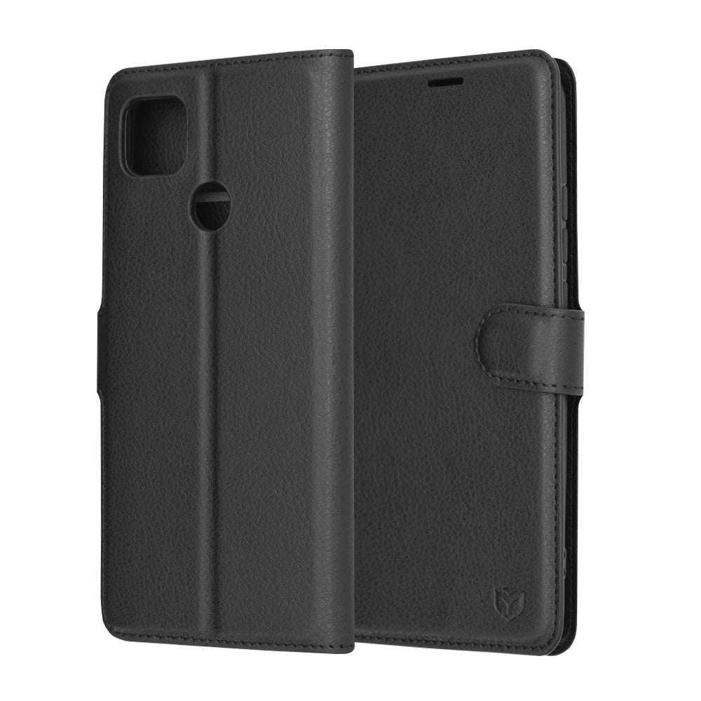 Capa para Xiaomi Redmi 9C NFC / 9C, Techsuit, Leather Folio, Preta