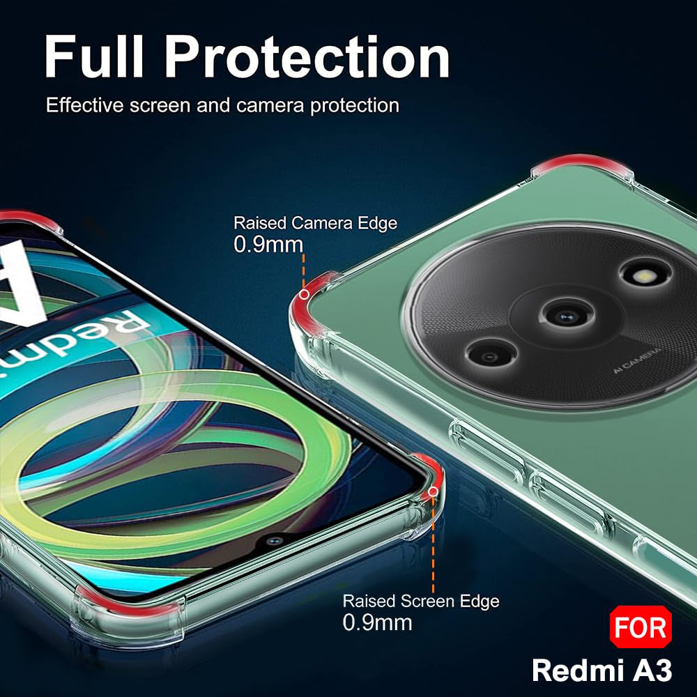 Capa para Xiaomi Redmi A3x / A3, Techsuit, Transparente à Prova de Choques, Transparente