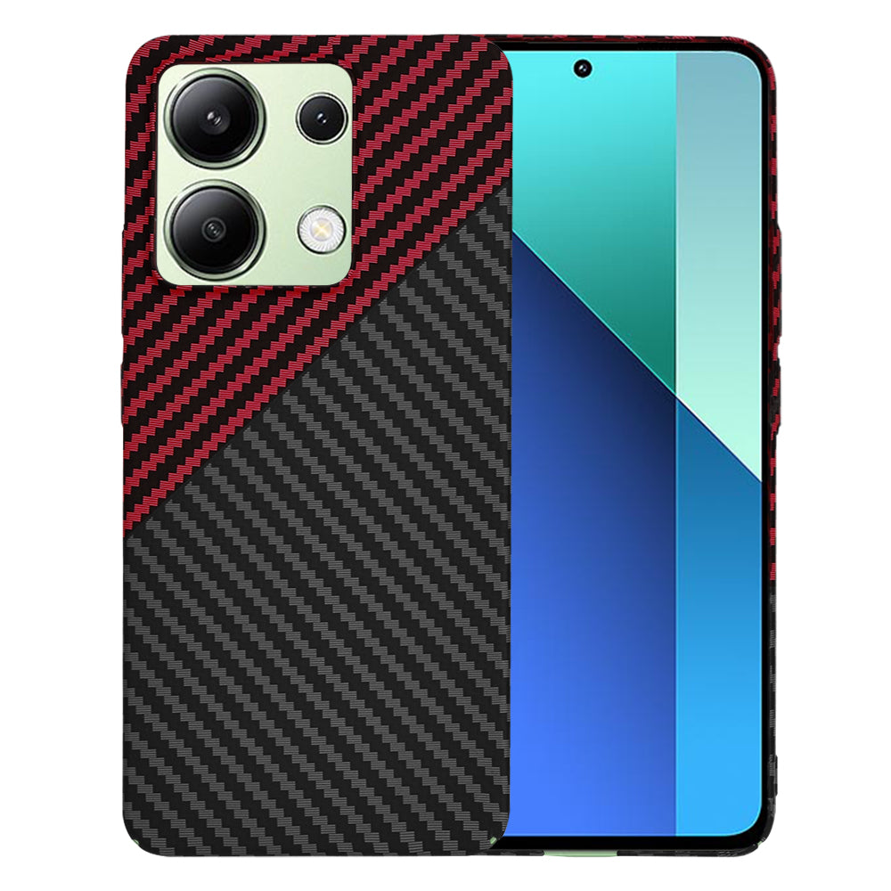 Capa para Xiaomi Redmi Note 13 4G, Techsuit, Carbonite FiberShell, Preto Vermelho