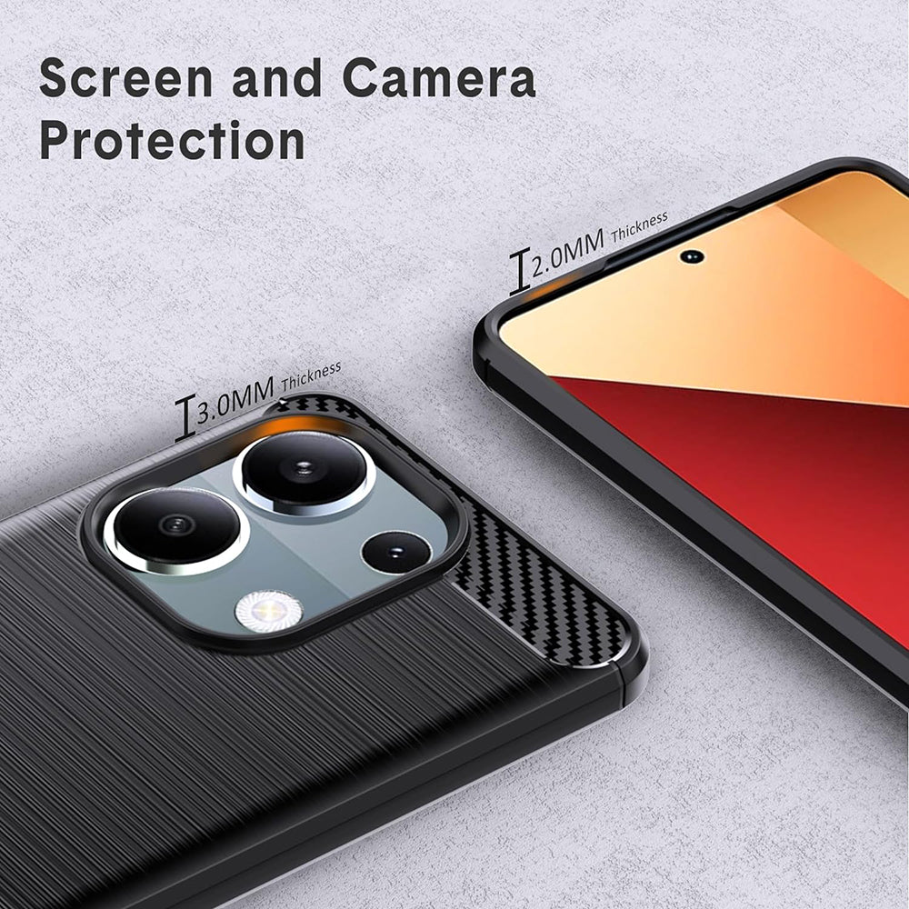 Capa para Xiaomi Redmi Note 13 Pro 4G / Poco M6 Pro 4G, Techsuit, Carbono, Preta