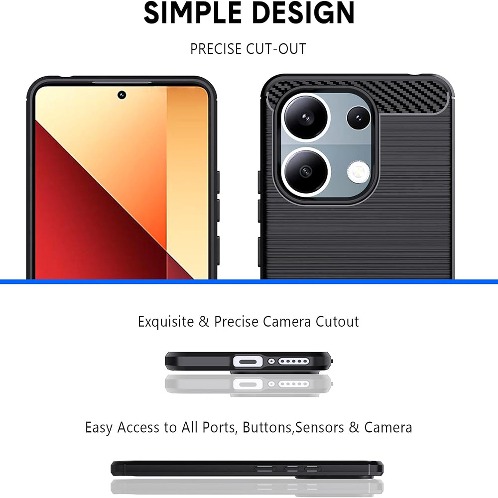 Capa para Xiaomi Redmi Note 13 Pro 4G / Poco M6 Pro 4G, Techsuit, Carbono, Preta