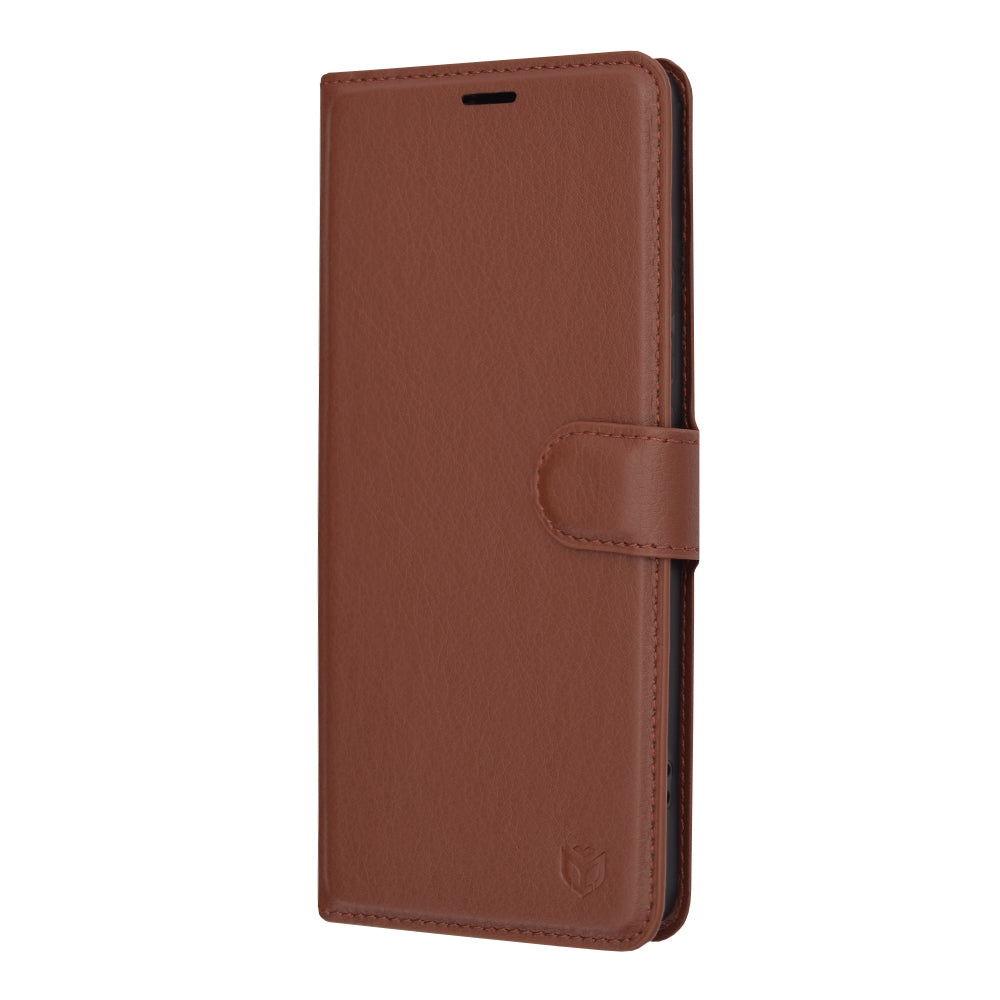 Capa para Xiaomi Redmi Note 13 Pro+, Techsuit, Leather Folio, Castanha
