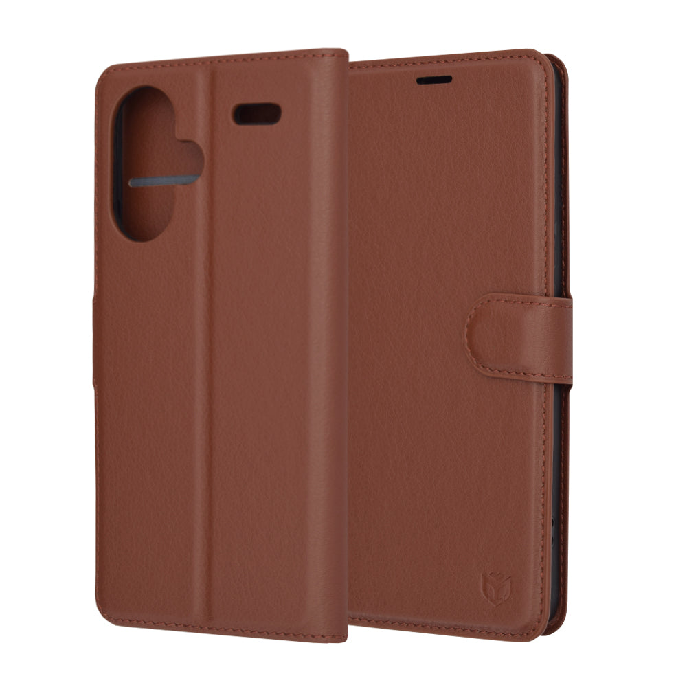 Capa para Xiaomi Redmi Note 13 Pro+, Techsuit, Leather Folio, Castanha