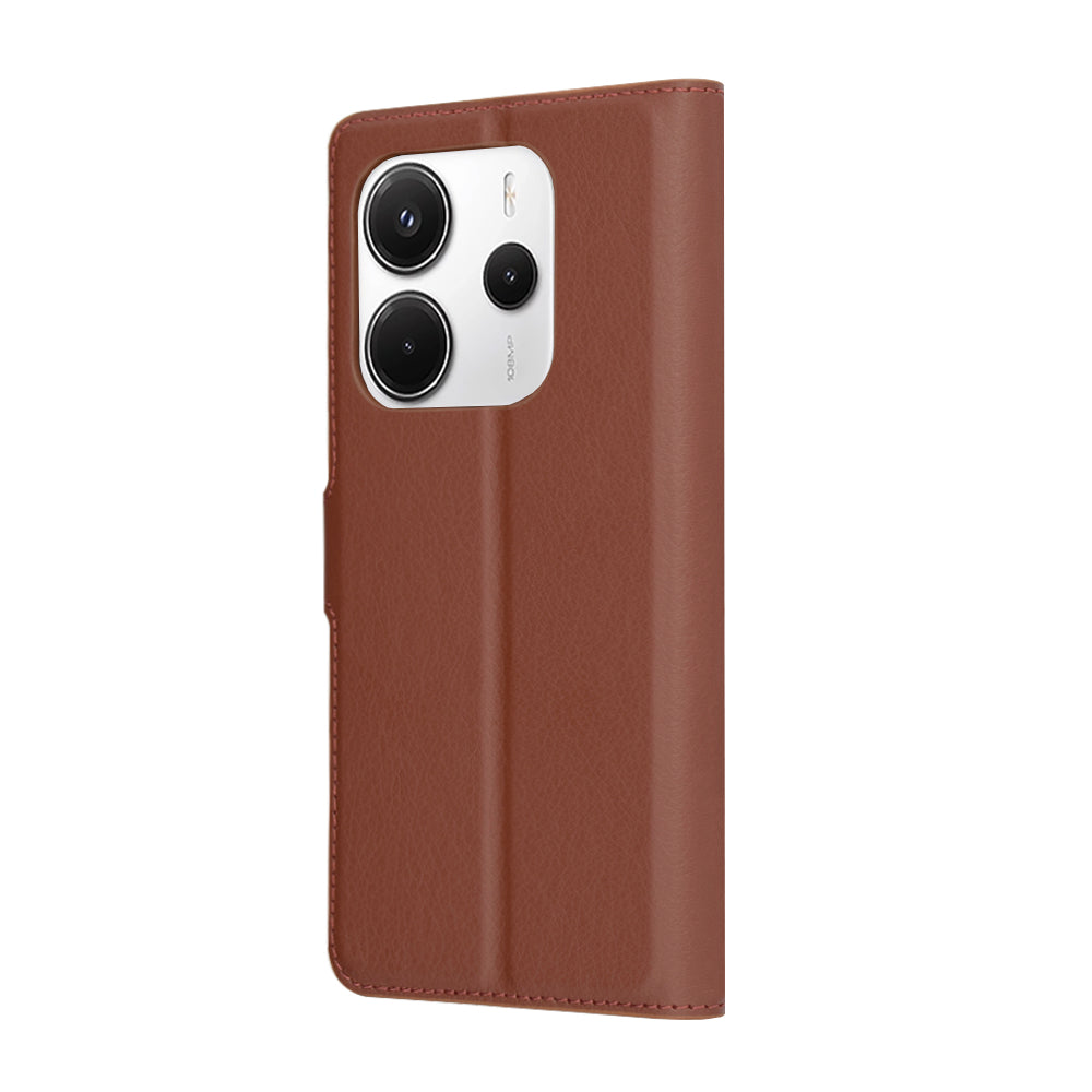 Capa para Xiaomi Redmi Note 14 4G (Regional), Techsuit, Folio em Pele, Castanha
