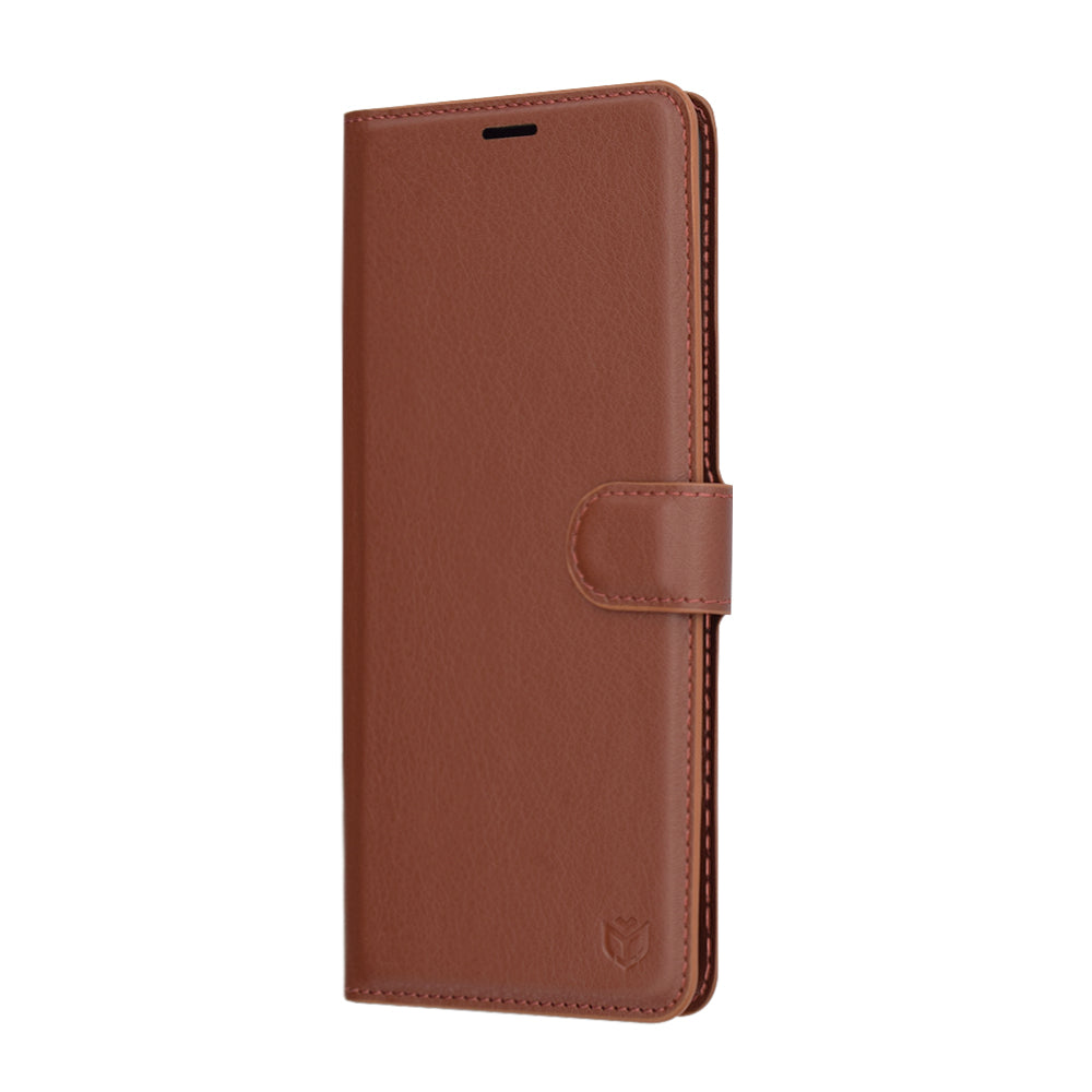 Capa para Xiaomi Redmi Note 14 Pro 4G, Techsuit, Leather Folio, Castanha