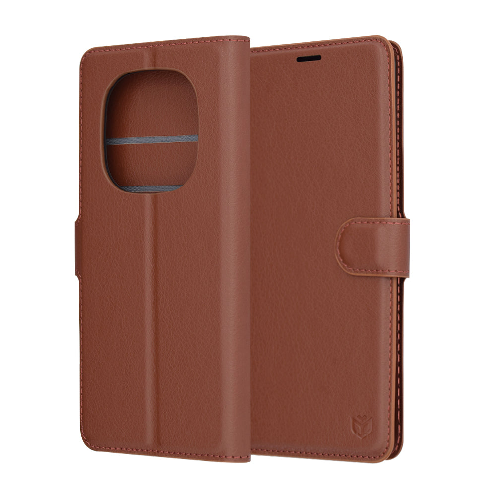 Capa para Xiaomi Redmi Note 14 Pro 4G, Techsuit, Leather Folio, Castanha