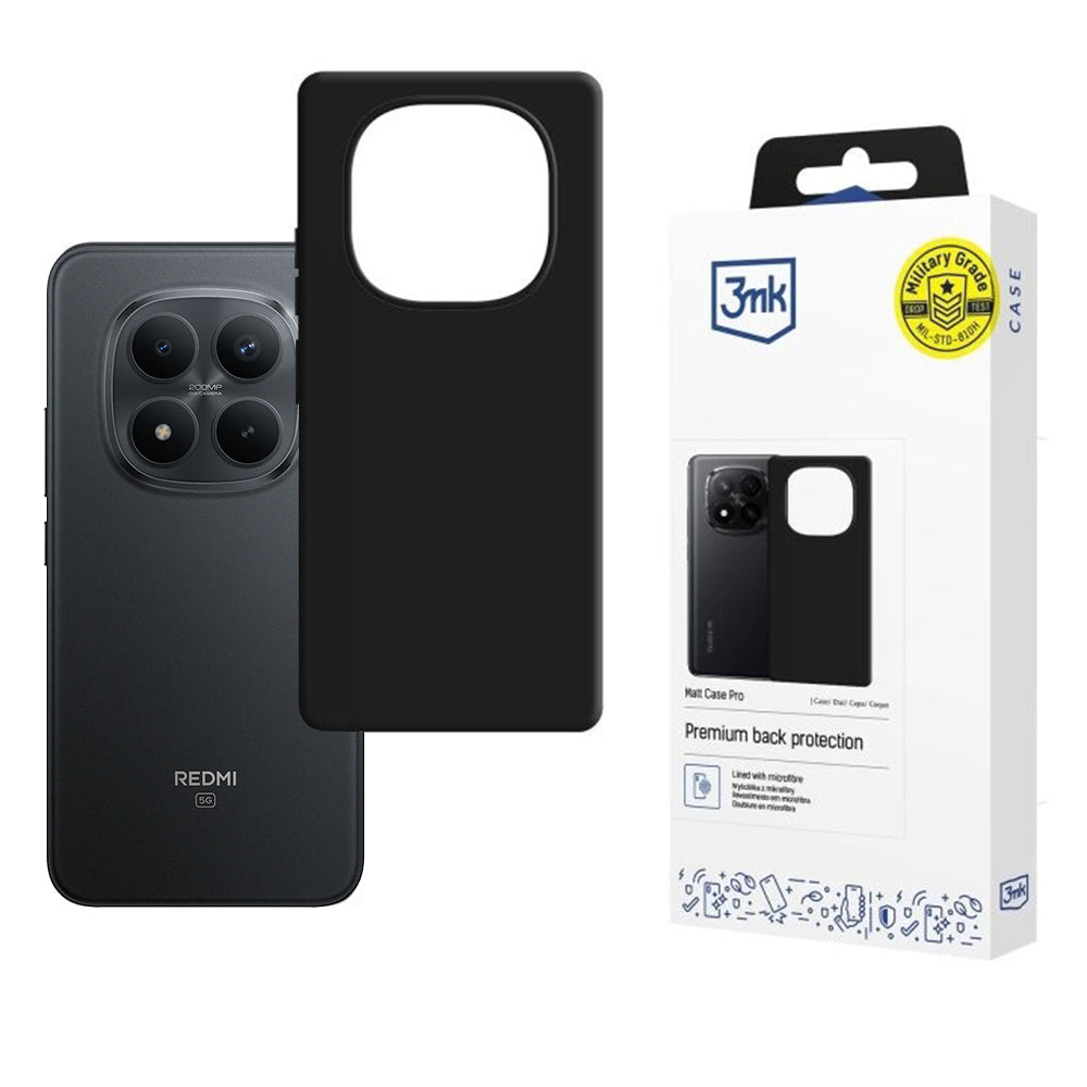 Capa para Xiaomi Redmi Note 15 Pro+ 5G, 3MK, Pro, Preta Fosca