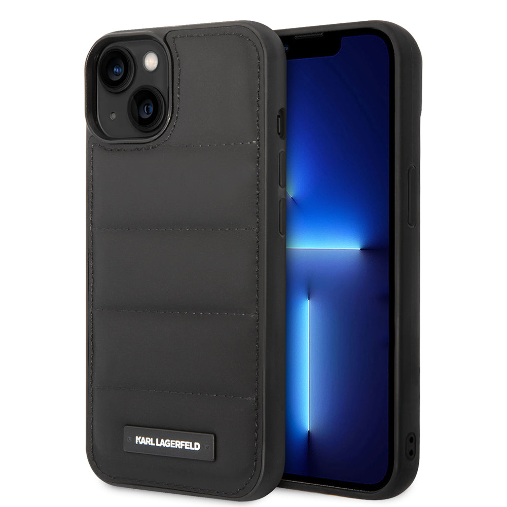 Capa para Apple iPhone 14 Plus, Karl Lagerfeld, Quilted Puffy Metal Logo, Preta