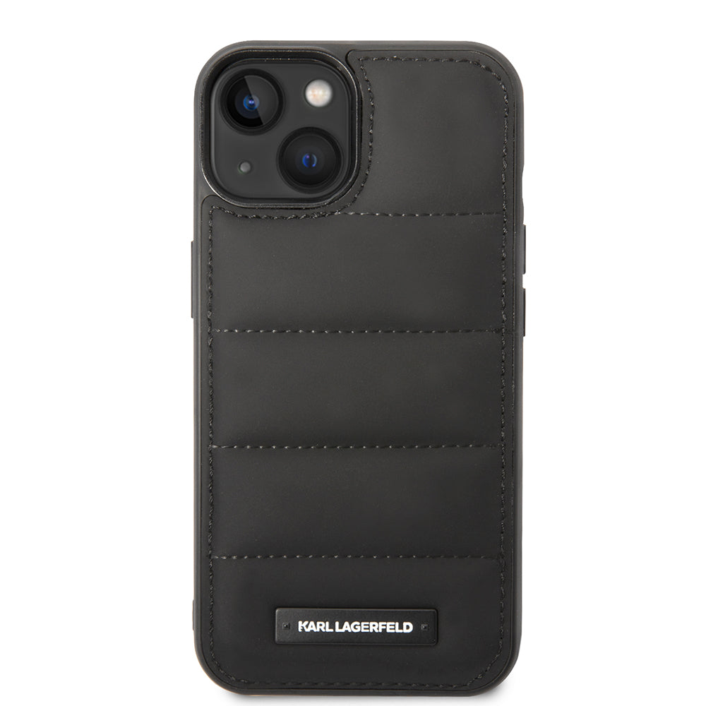 Capa para Apple iPhone 14 Plus, Karl Lagerfeld, Quilted Puffy Metal Logo, Preta