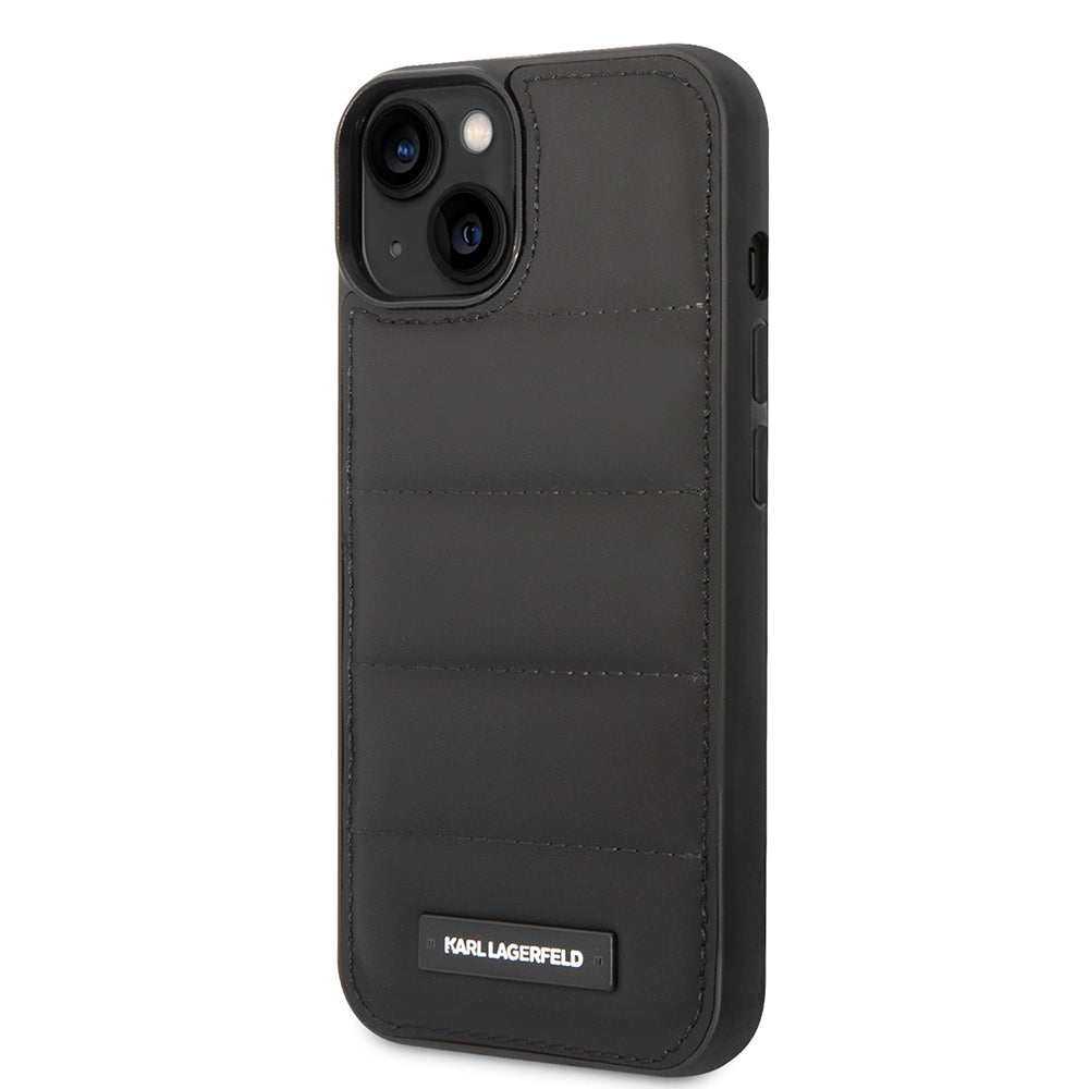 Capa para Apple iPhone 14 Plus, Karl Lagerfeld, Quilted Puffy Metal Logo, Preta