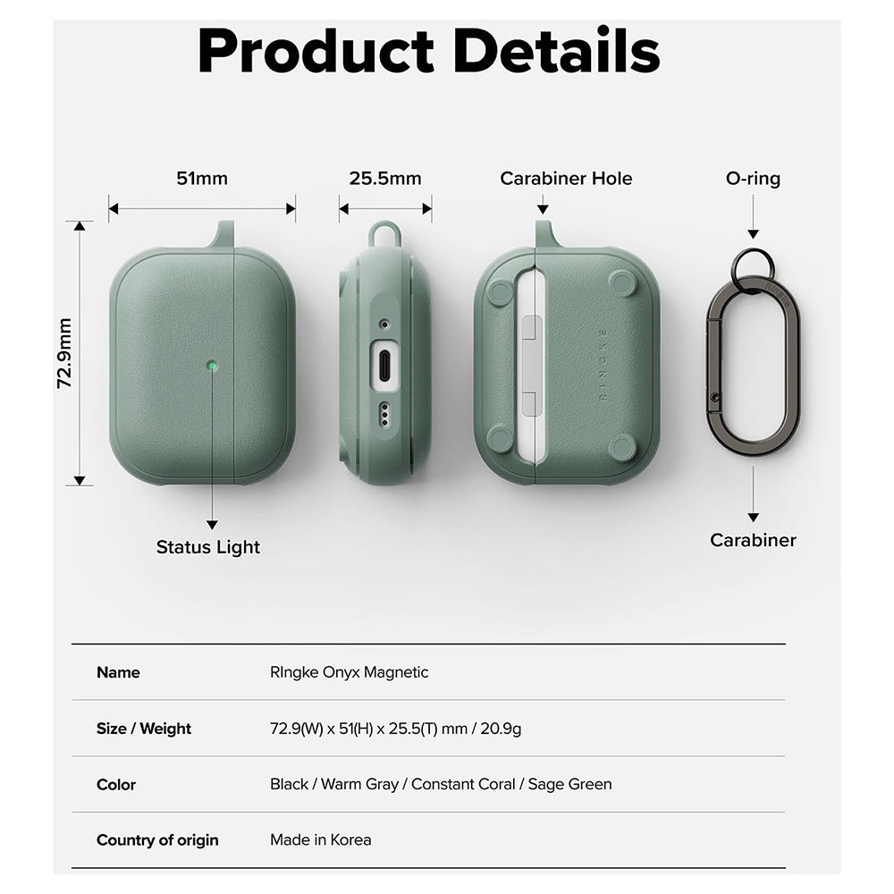 Capa Ringke Onyx Magnética para Apple AirPods Pro 3, Verde