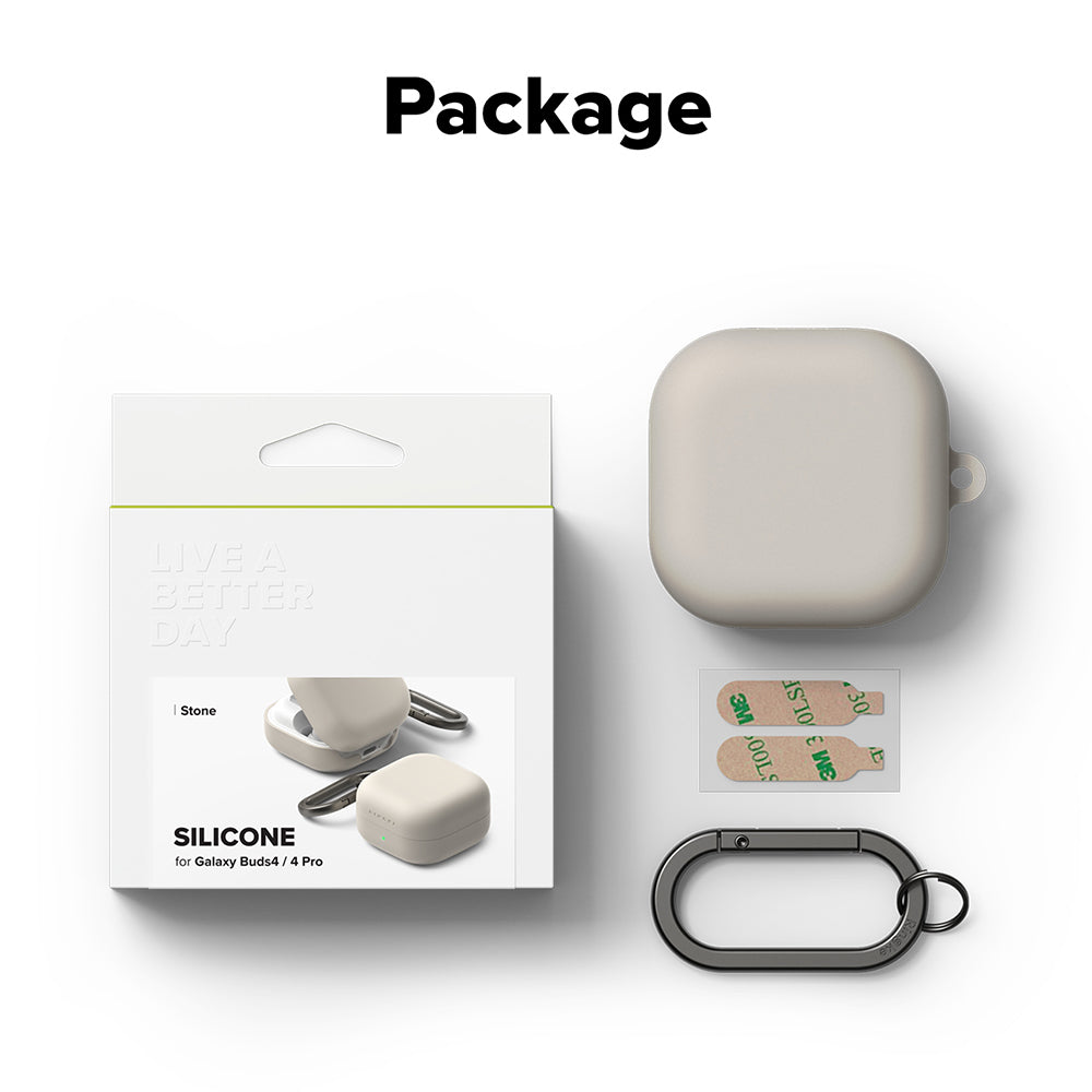 Capa Ringke para Samsung Galaxy Buds4 / Buds4 Pro, Creme
