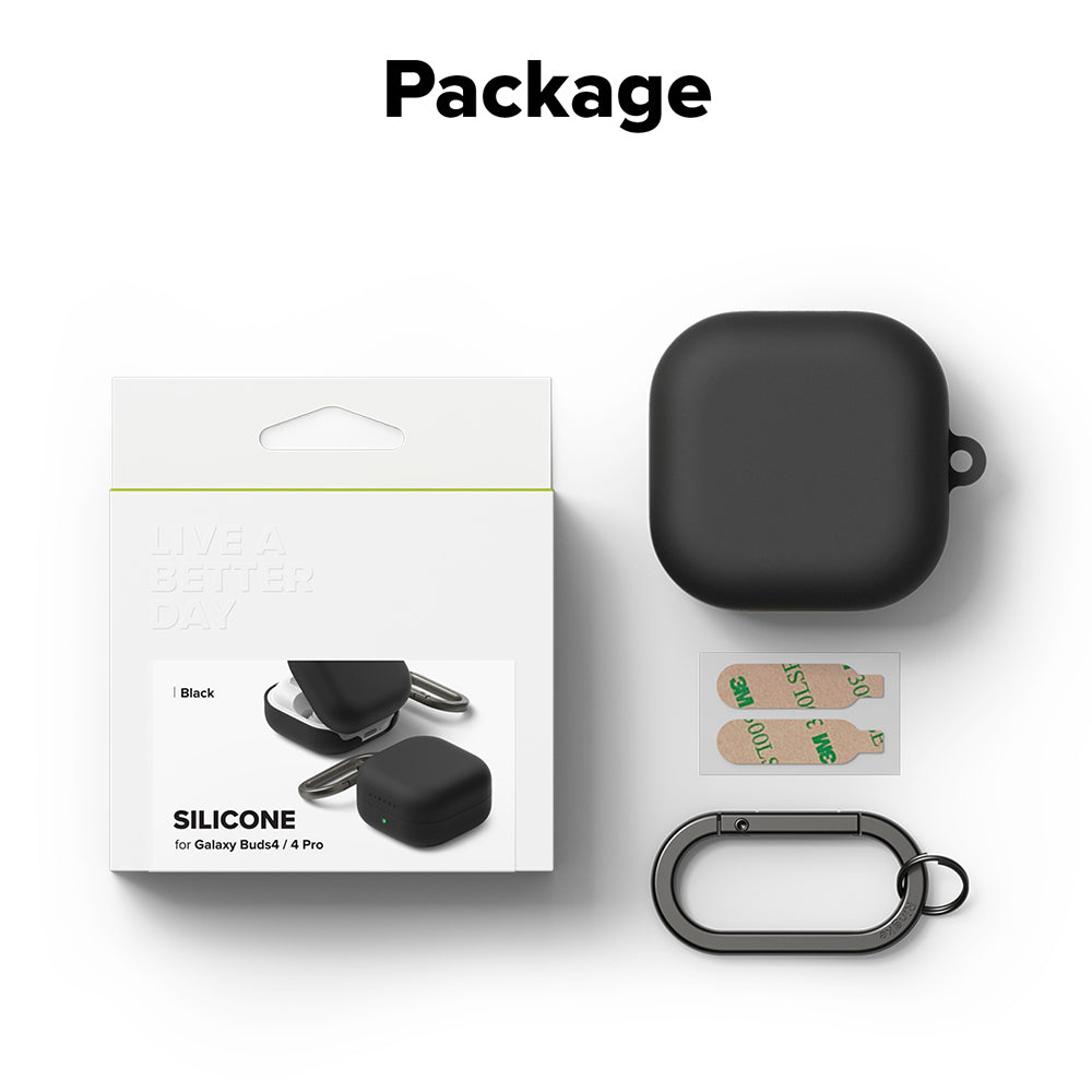 Capa Ringke para Samsung Galaxy Buds4 / Buds4 Pro, Preta