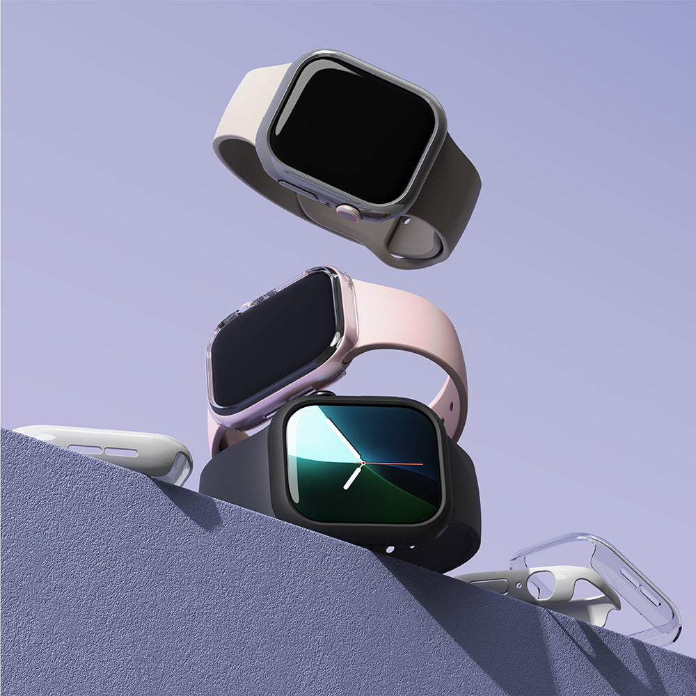 Capa Ringke Slim para Apple Watch Series 10 / 11 46mm, Conjunto de 2 peças, Preto Fosco / Transparente