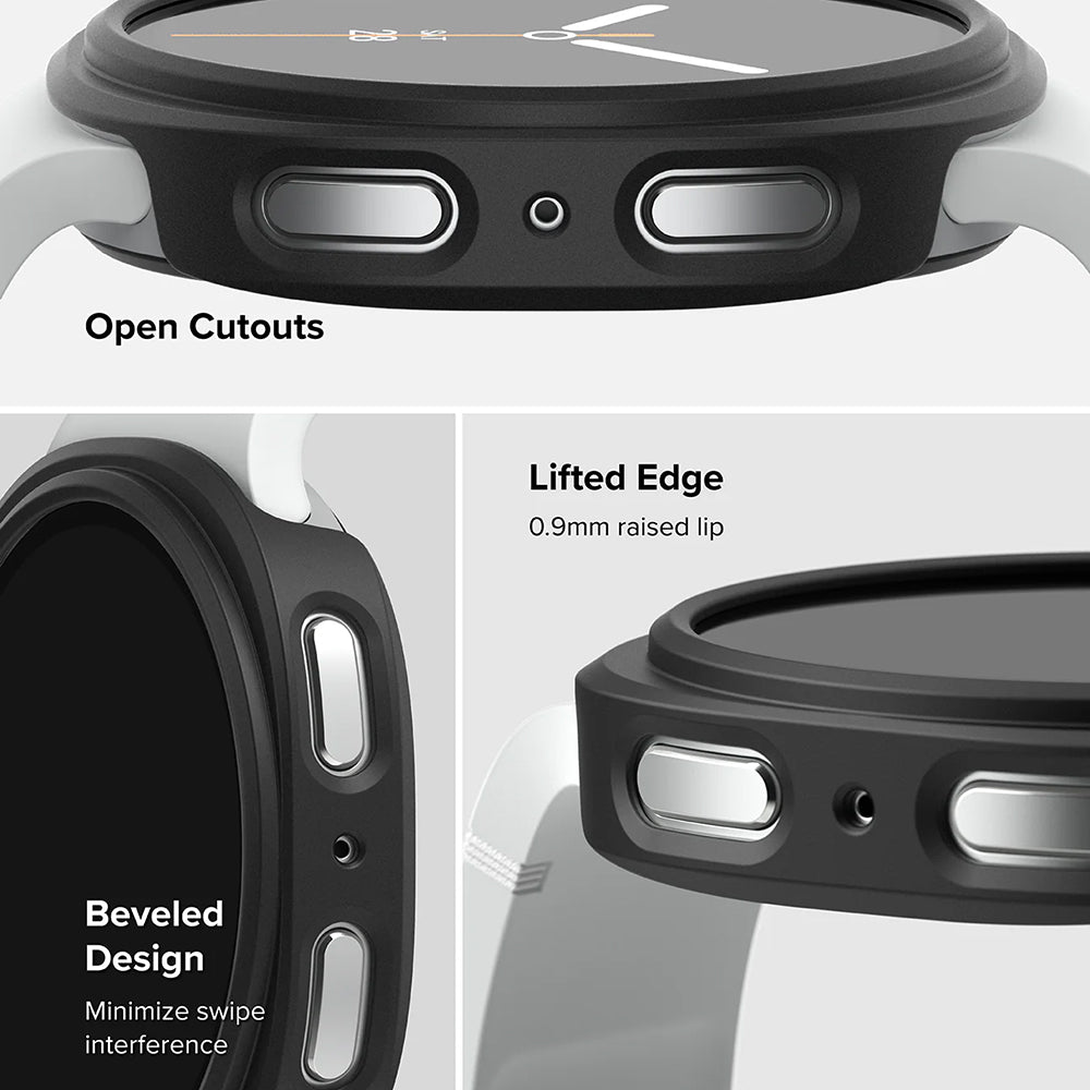 Capa Ringke Slim para Samsung Galaxy Watch8 40mm, Conjunto de 2 unidades, Preto Fosco