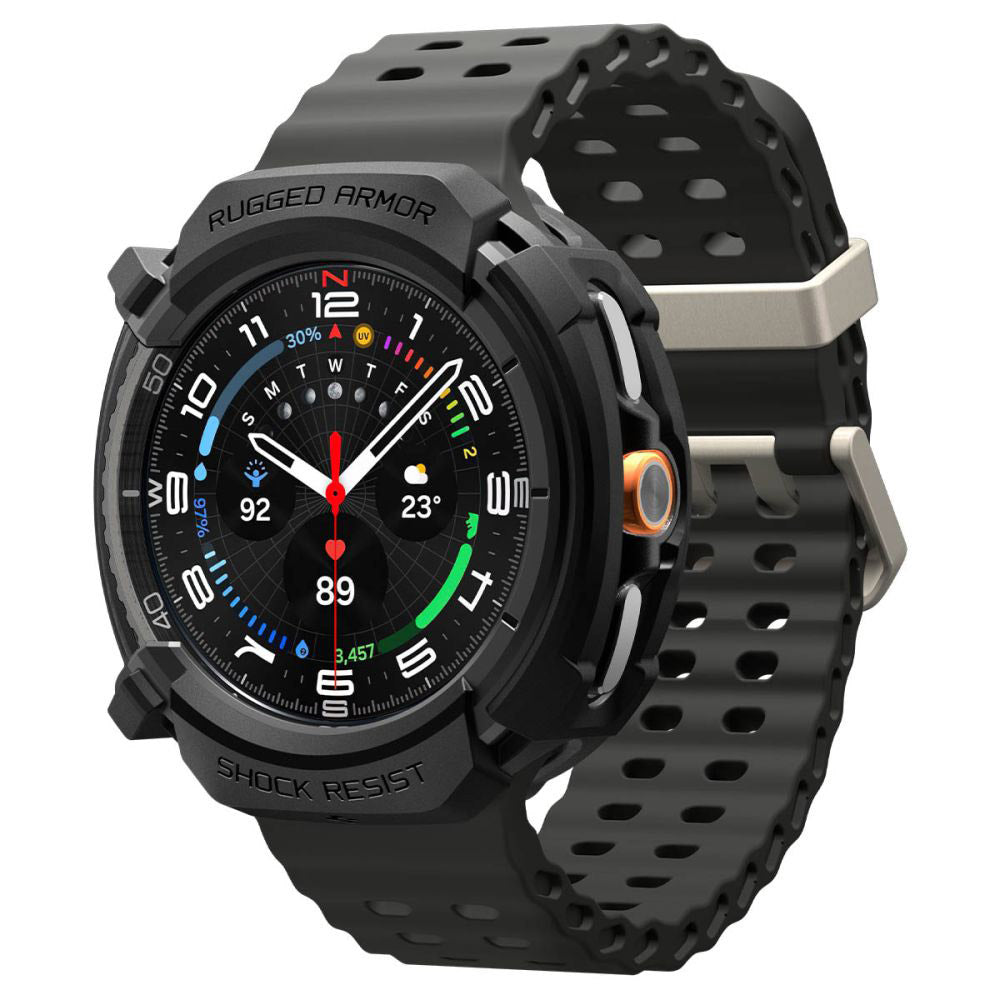 Capa Spigen Rugged Armor para Samsung Galaxy Watch8 Classic, Preta Fosca ACS10012