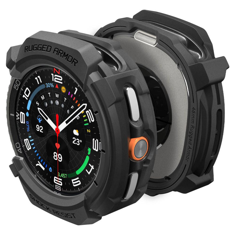 Capa Spigen Rugged Armor para Samsung Galaxy Watch8 Classic, Preta Fosca ACS10012