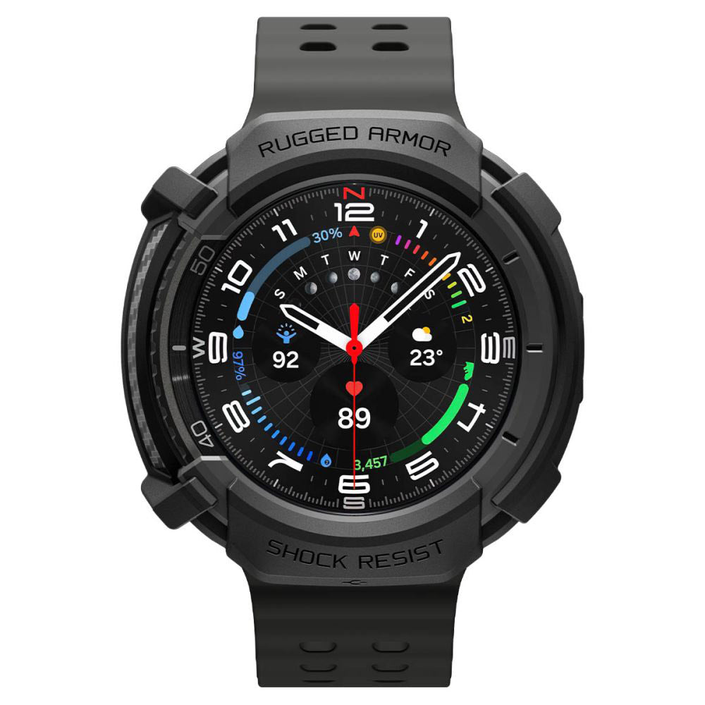 Capa Spigen Rugged Armor para Samsung Galaxy Watch8 Classic, Preta Fosca ACS10012