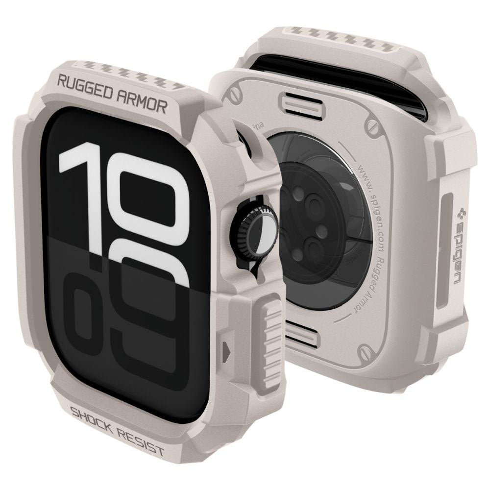 Capa Spigen Rugged Armor V2 para Apple Watch Series 10 / 11 42mm, Bege ACS10493