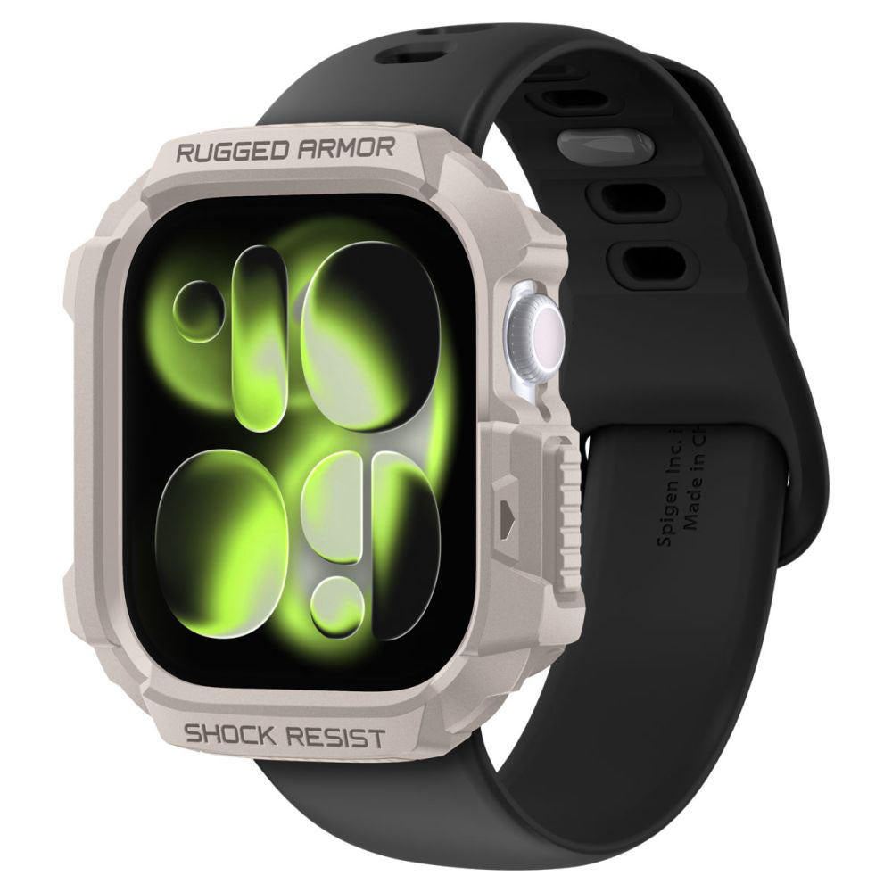 Capa Spigen Rugged Armor V2 para Apple Watch Series 10 / 11 42mm, Bege ACS10493