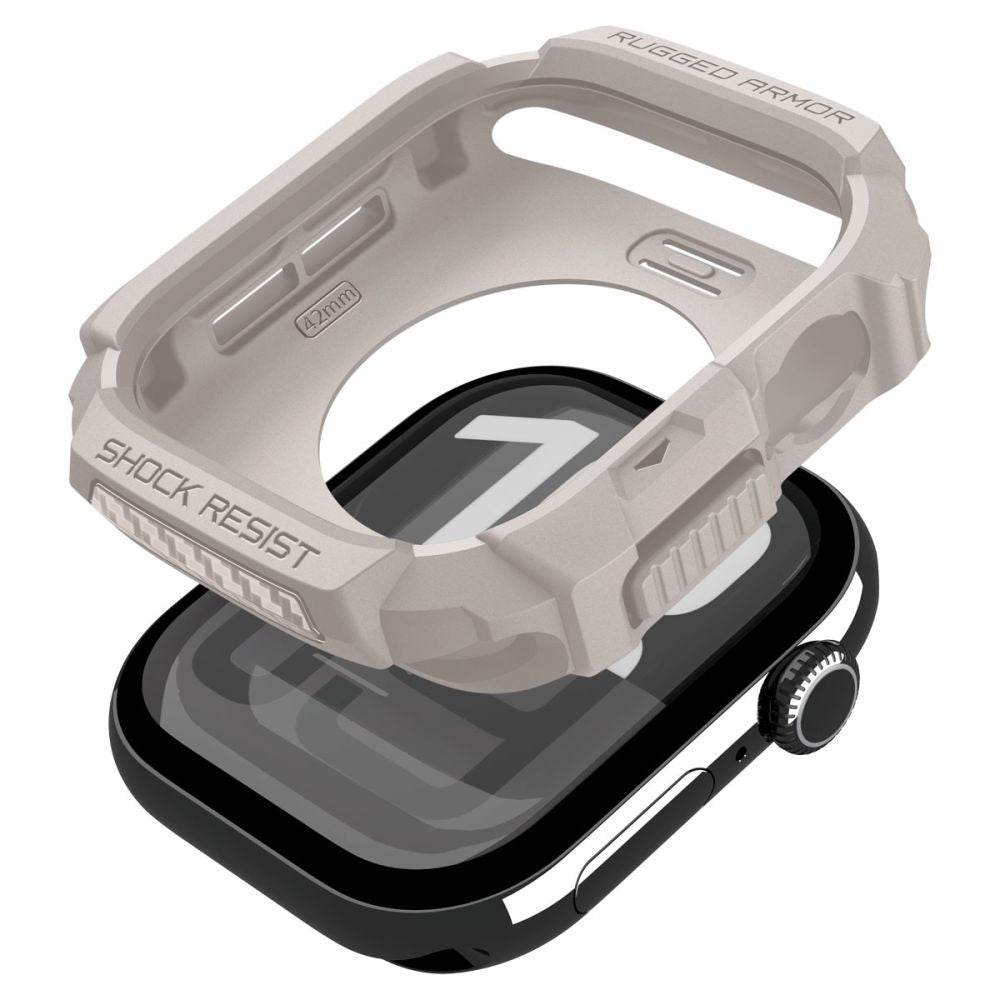 Capa Spigen Rugged Armor V2 para Apple Watch Series 10 / 11 42mm, Bege ACS10493
