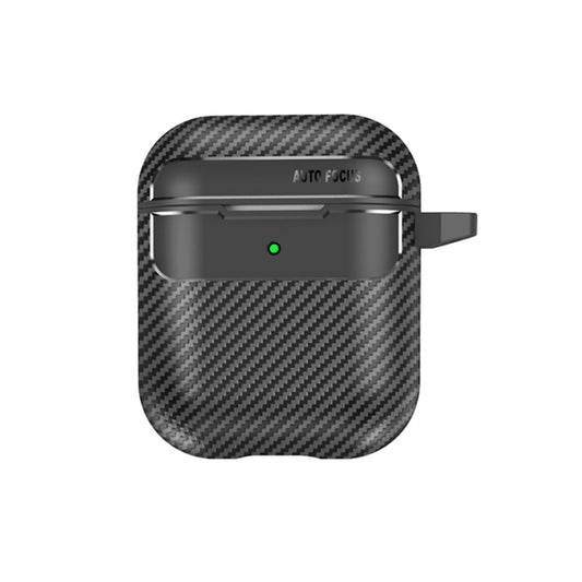 Capa Techsuit CarbonFiber para Apple AirPods Gen 2 / Gen 1, Preta