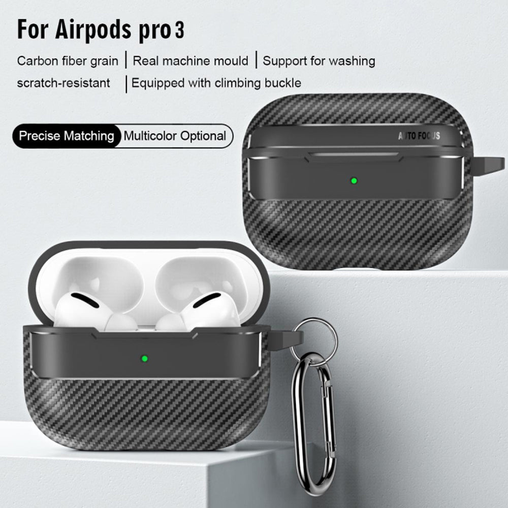 Capa Techsuit CarbonFiber para Apple AirPods Pro 3, Preta