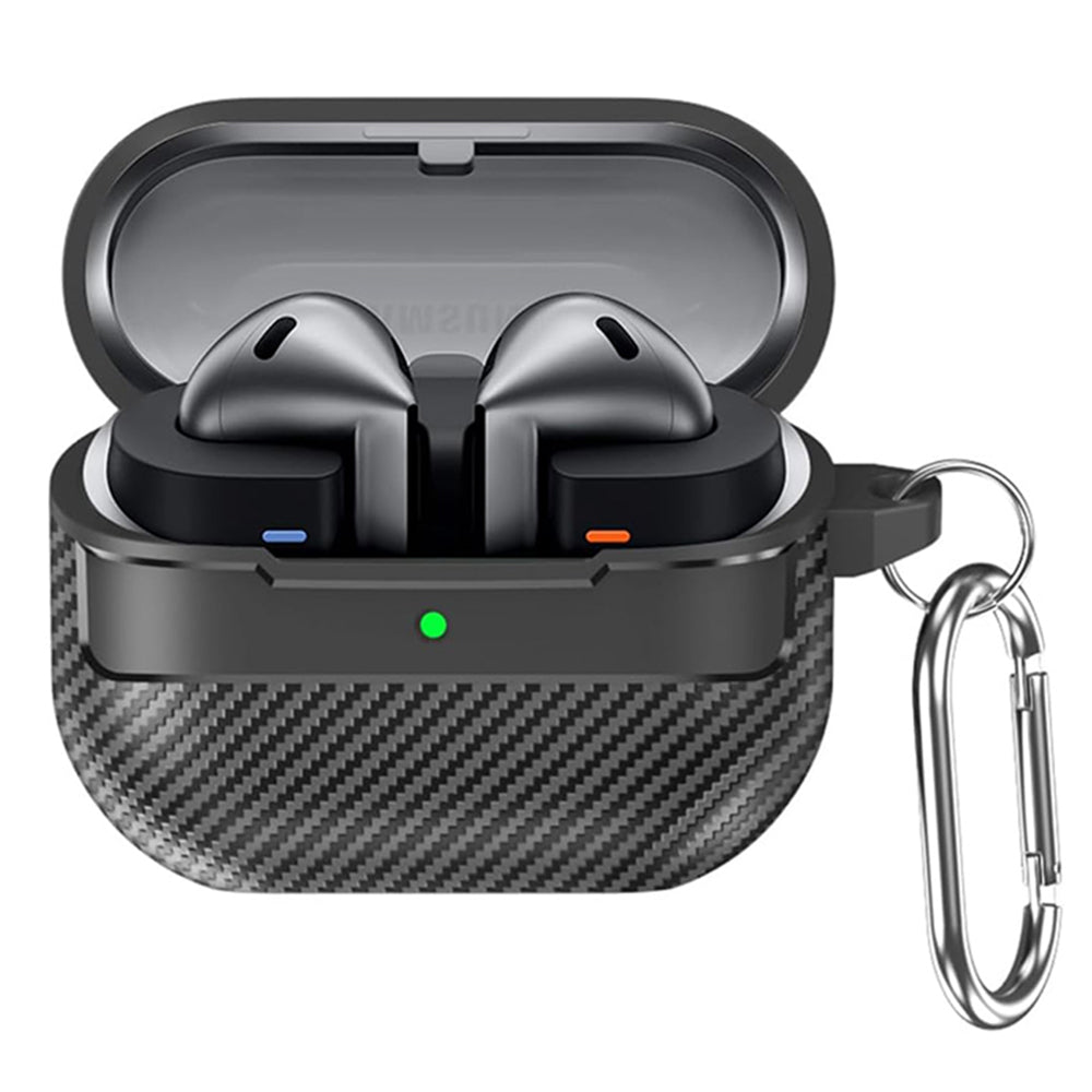 Capa Techsuit CarbonFiber para Samsung Galaxy Buds3 FE / Buds3 Pro / Buds3, Preta
