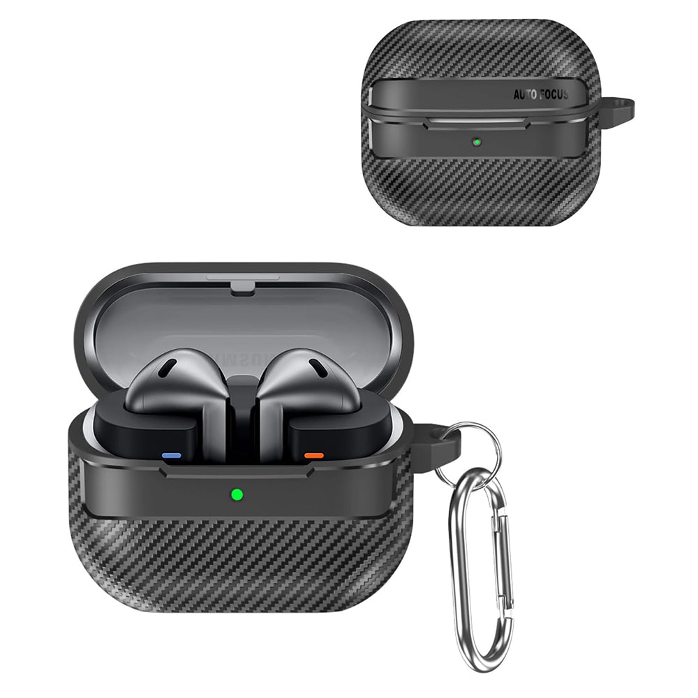 Capa Techsuit CarbonFiber para Samsung Galaxy Buds3 FE / Buds3 Pro / Buds3, Preta