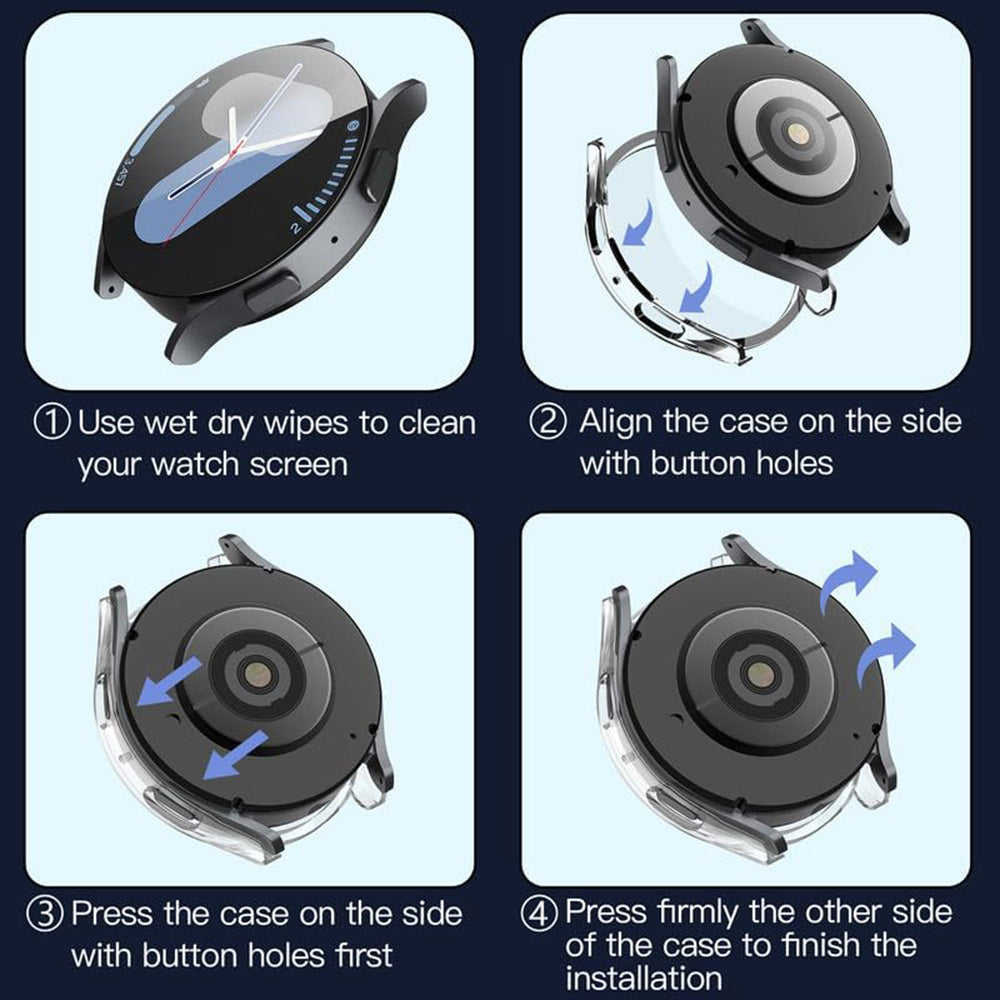 Techsuit Defense360 Pro Case for Samsung Galaxy Watch7 40mm, Transparent