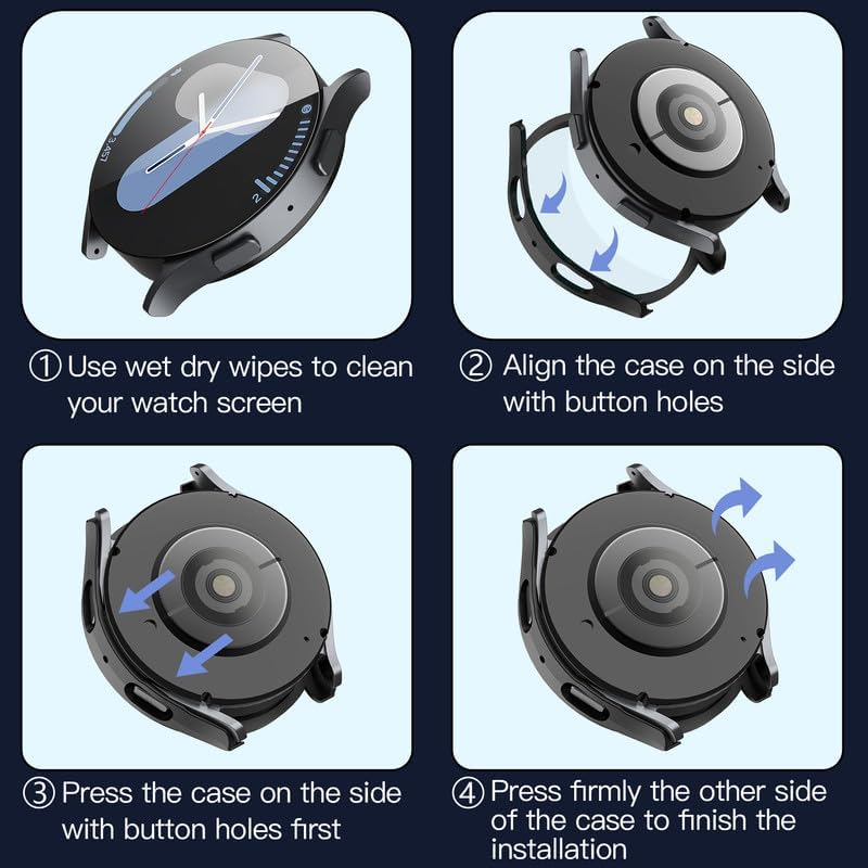Capa Techsuit Defense360 Pro para Samsung Galaxy Watch7 44mm, Preta