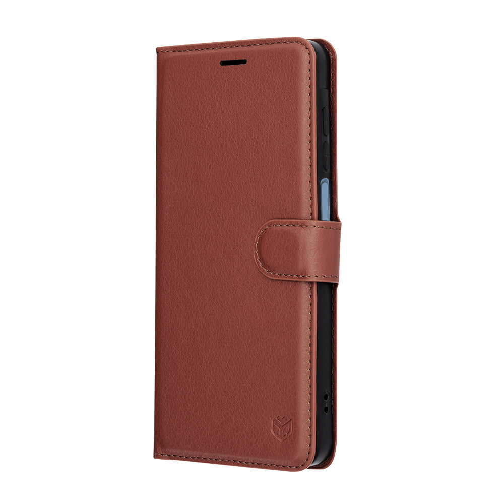 Capa para Samsung Galaxy A07 4G A075, Techsuit, Leather Folio, Castanha