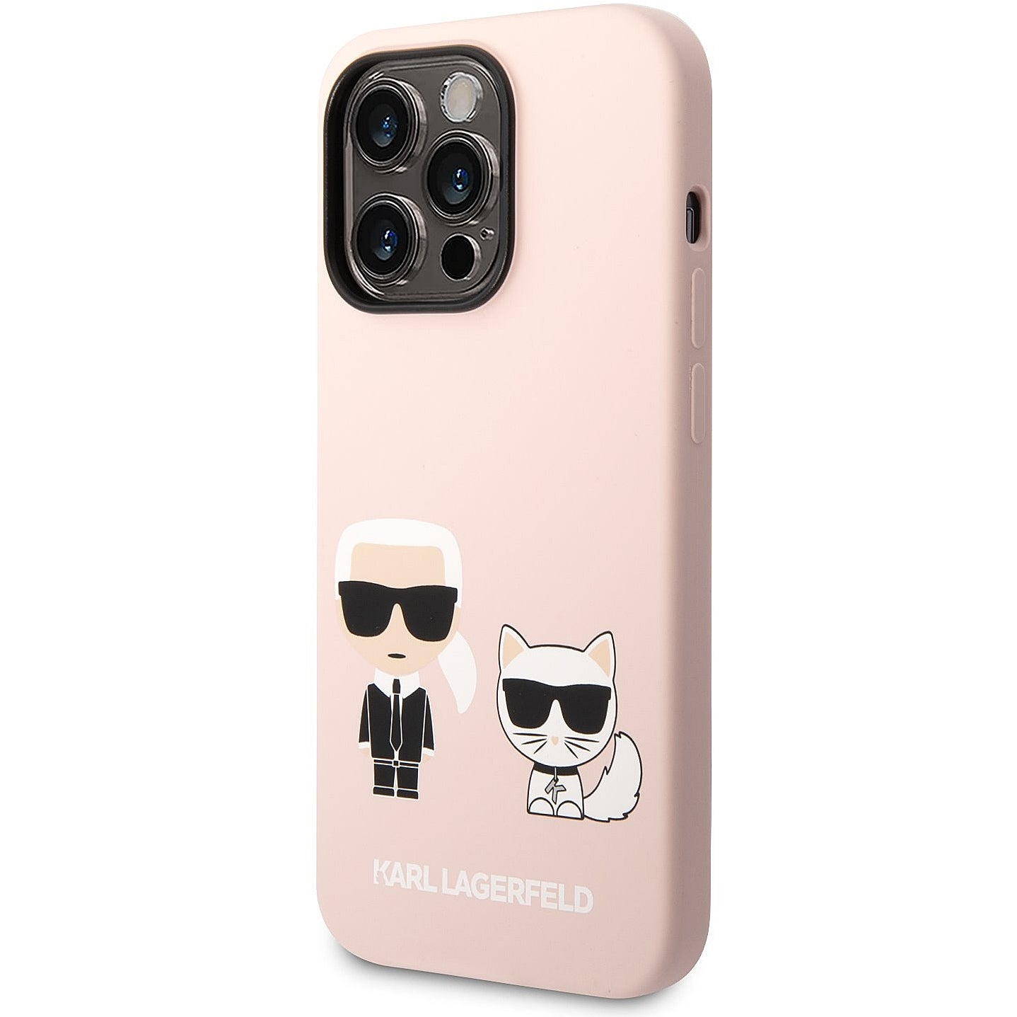 Capa MagSafe para Apple iPhone 14 Pro, Karl Lagerfeld, Silicone Body Karl & Choupette, Rosa