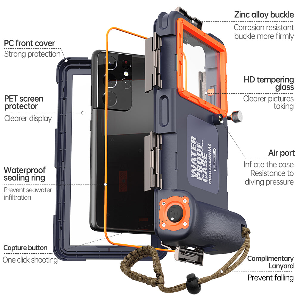 Capa Universal Waterproof para Telefone até 6.8 polegadas, ShellBox, Preta