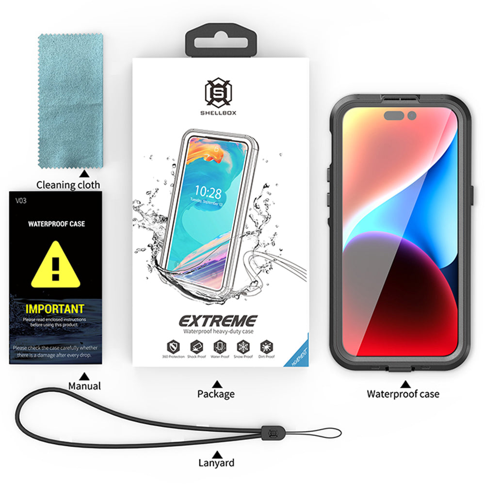 Capa Waterproof MagSafe para Apple iPhone 15 Pro Max, ShellBox, Preta