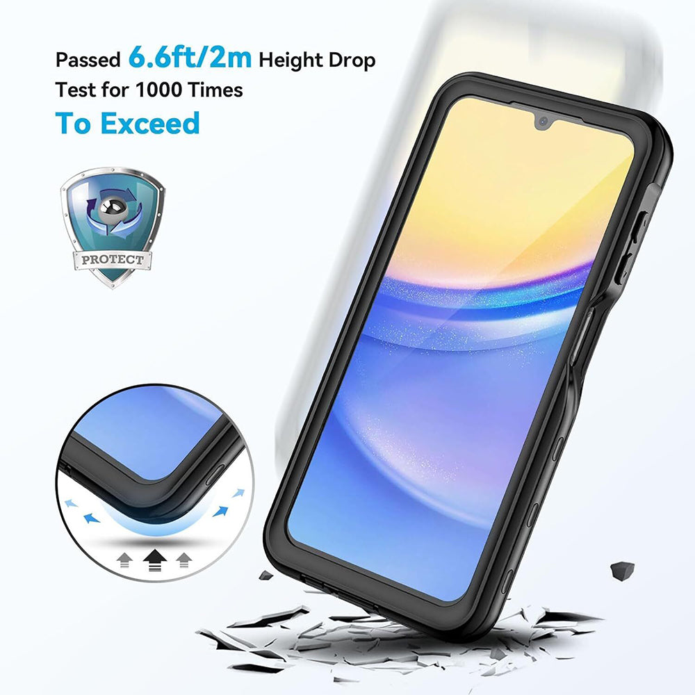 Capa à prova de água para Samsung Galaxy A15 5G A156 / A15 A155, ShellBox, Preta