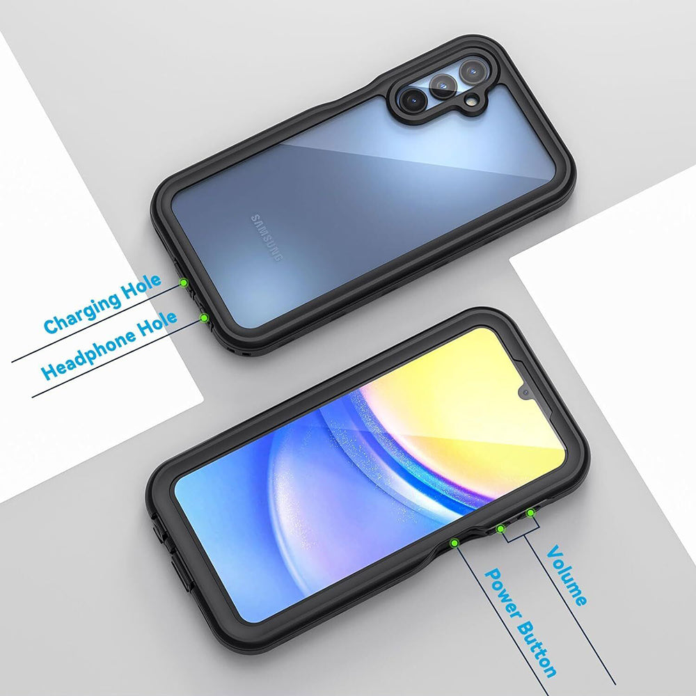 Capa à prova de água para Samsung Galaxy A15 5G A156 / A15 A155, ShellBox, Preta